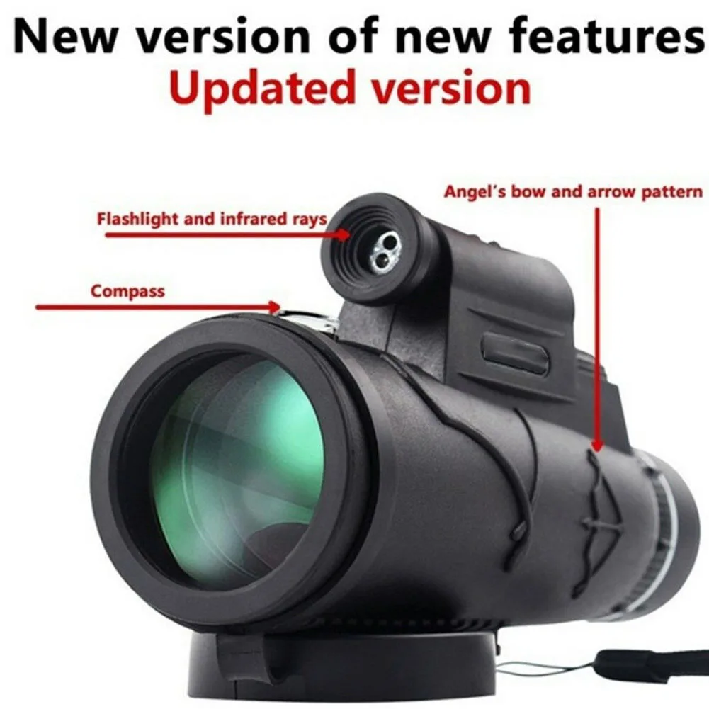 

50x60 Camping Photographer Monocular Telescope Set Handheld HD Portable Outdoor Tripod Light Hiking Hunting Phone Holder Optical