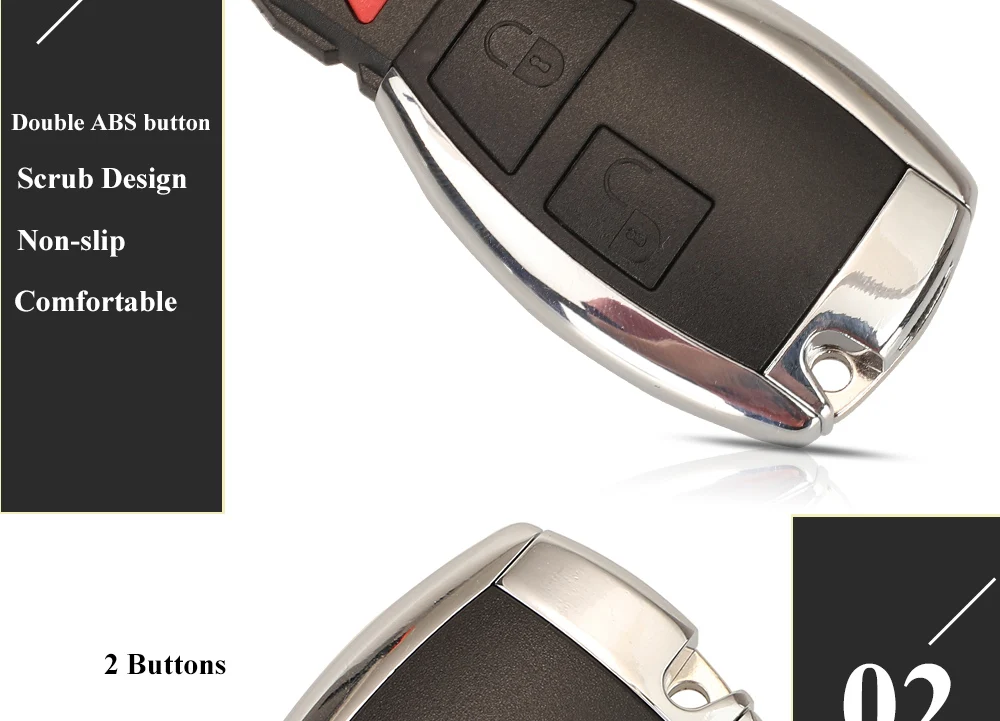 Keyforkess 2/3/4 pulsanti chiave dell'automobile Shell per Mercedes Benz B C E ML S CLK CL sostituzione modificata Smart Auto Key Case Upgrade - Hd36af01c849f42dd8291171a460bd706m