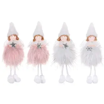 

4pcs Cute Plush Christmas Angel Girl Doll Decoration Hanging Xmas Tree Ornaments