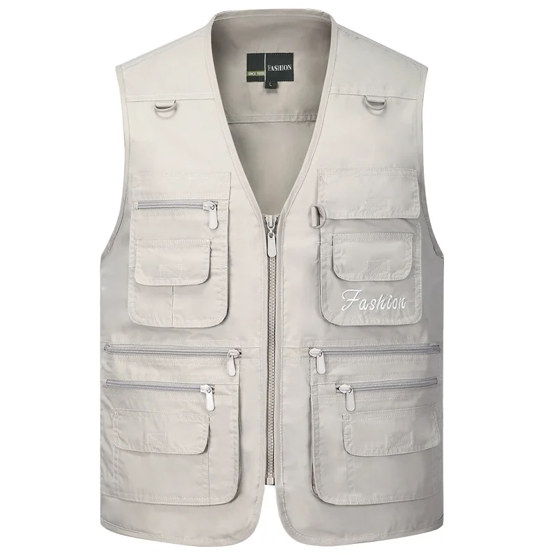 

New Style Spring And Summer New Style Middle-aged Multi-pockets Waistcoat Men'S Wear Fishing Mesh Vest Waistcoat