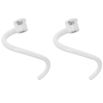 

2Pcs Spiral Coated Metal Dough Hook Spiral Coated Metal Dough Hook - Fits Kitchen Stand Mixer Bowl-Lift Models