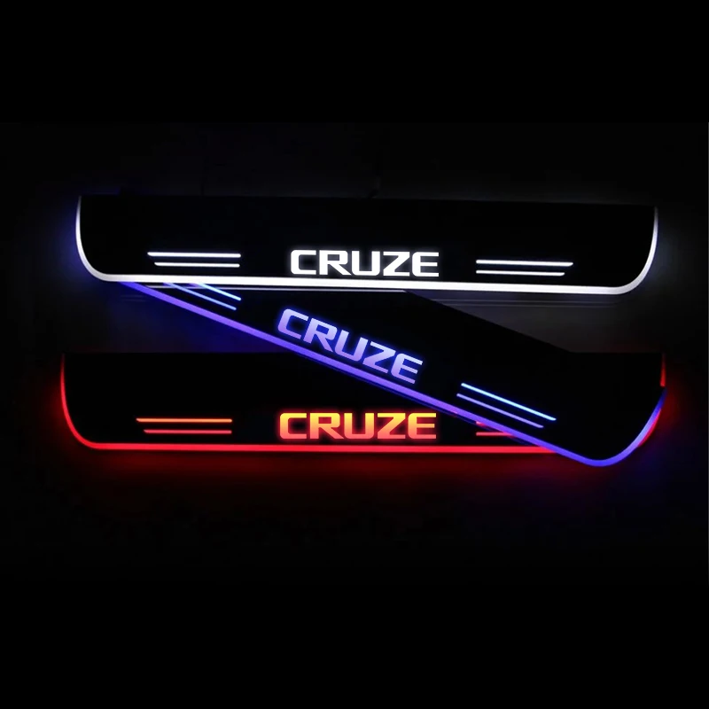 AOGENIU светодиодные пороги для CHEVROLET CRUZE 2000-2008 Scuff пластины акриловые автомобильные