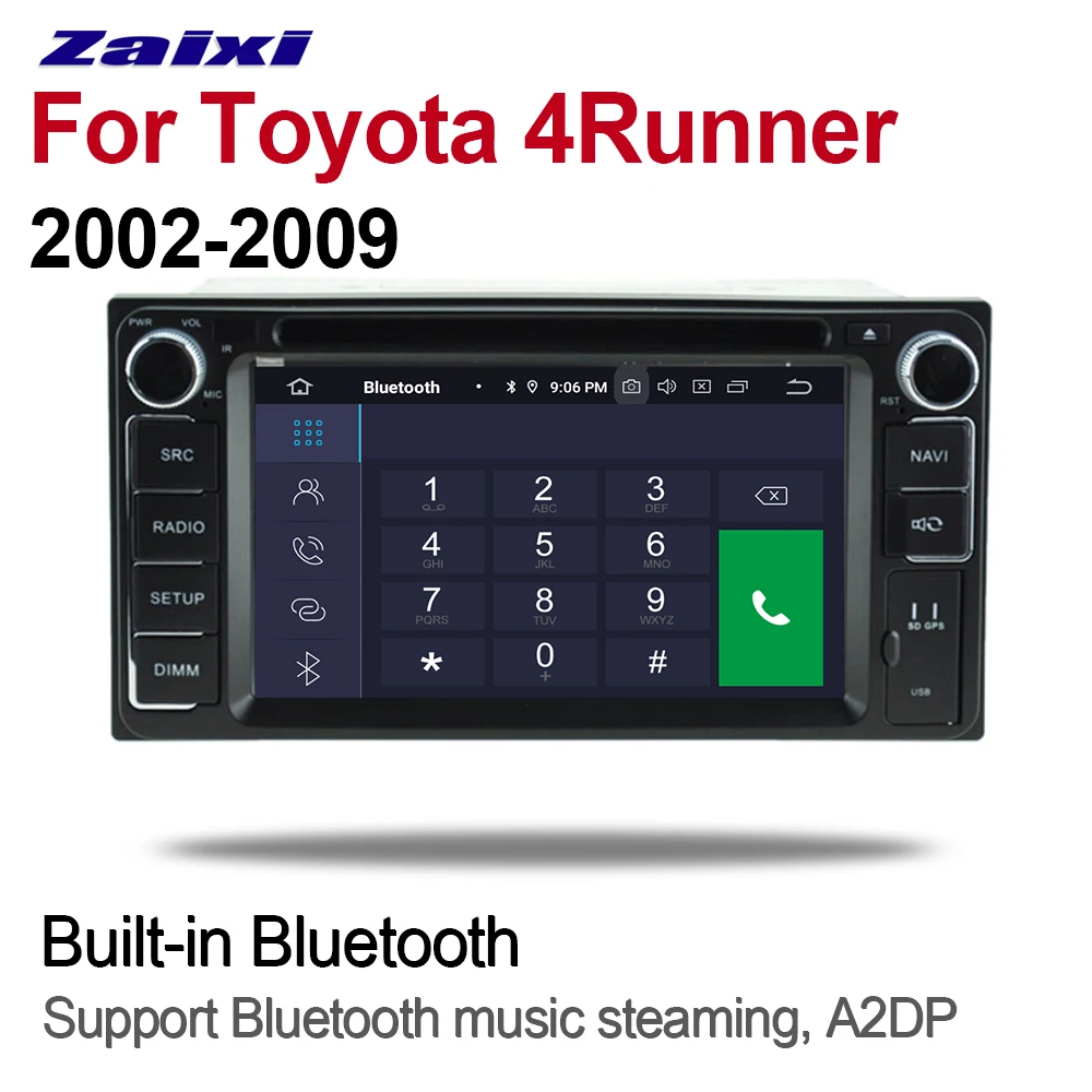 ZaiXi 2 Din Автомобильный мультимедийный плеер Android 9 Авто Радио для Toyota 4 Runner/SW4 2002 ~ 2009