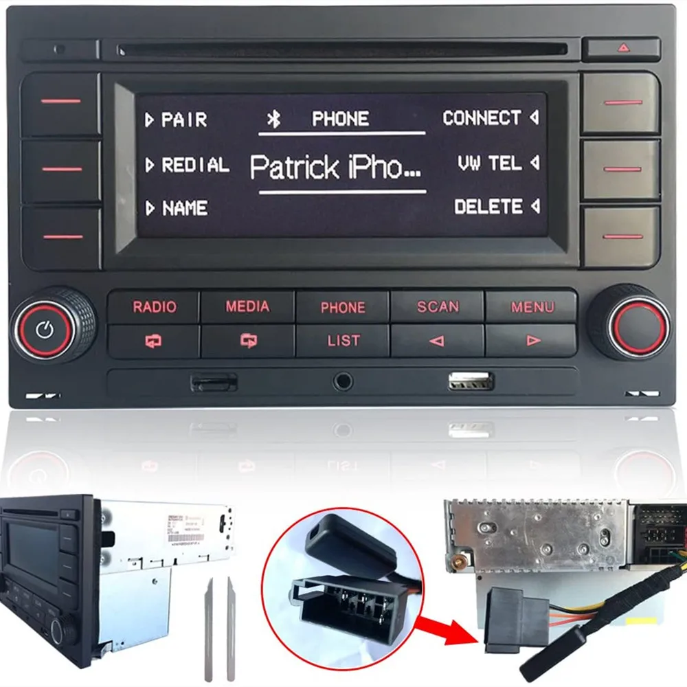 officieel meditatie Buitenshuis RCN210 Autoradio Cd-speler Bluetooth Usb MP3 Aux Sd Voor Vw Polo 9N Golf  R32 Jetta MK4 Passat B5 31G035185 - AliExpress