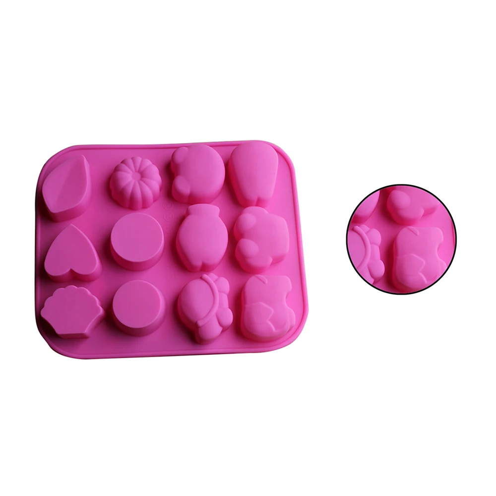 Горячие koop силиконовая форма для льда «кубическая, для конфет шоколад для пирожного, печенья, капкейка формы для мыла прессформы DIY 12 даже экологические животных