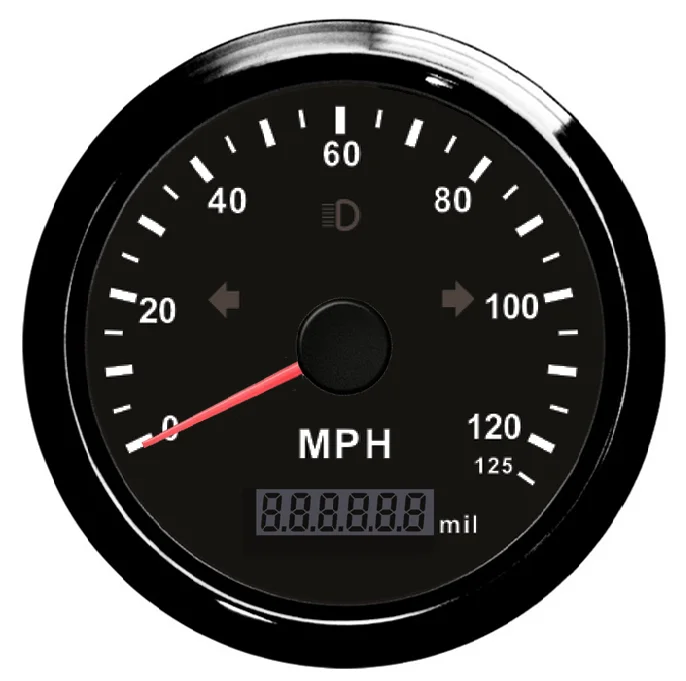 85 мм MPH gps Спидометр Одометр 125MPH Регулируемая сигнализация превышения скорости для лодки автомобиля грузовика мотоцикла - Цвет: BN