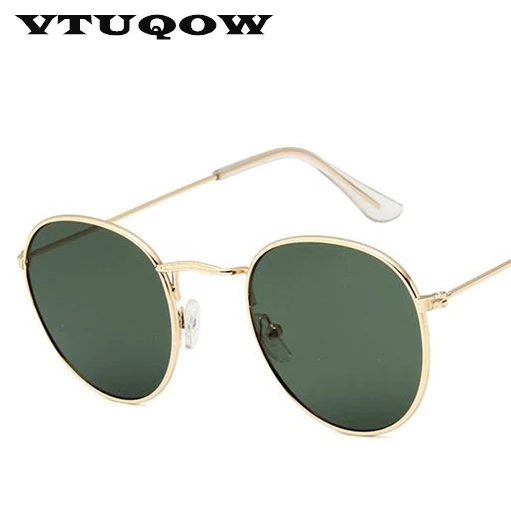 Новинка, высококачественные Круглые Солнцезащитные очки для женщин, фирменный дизайн, Ретро стиль, зеркальные солнцезащитные очки, женские солнцезащитные очки для женщин, UV400 zonnebril dames - Цвет линз: Dark Green
