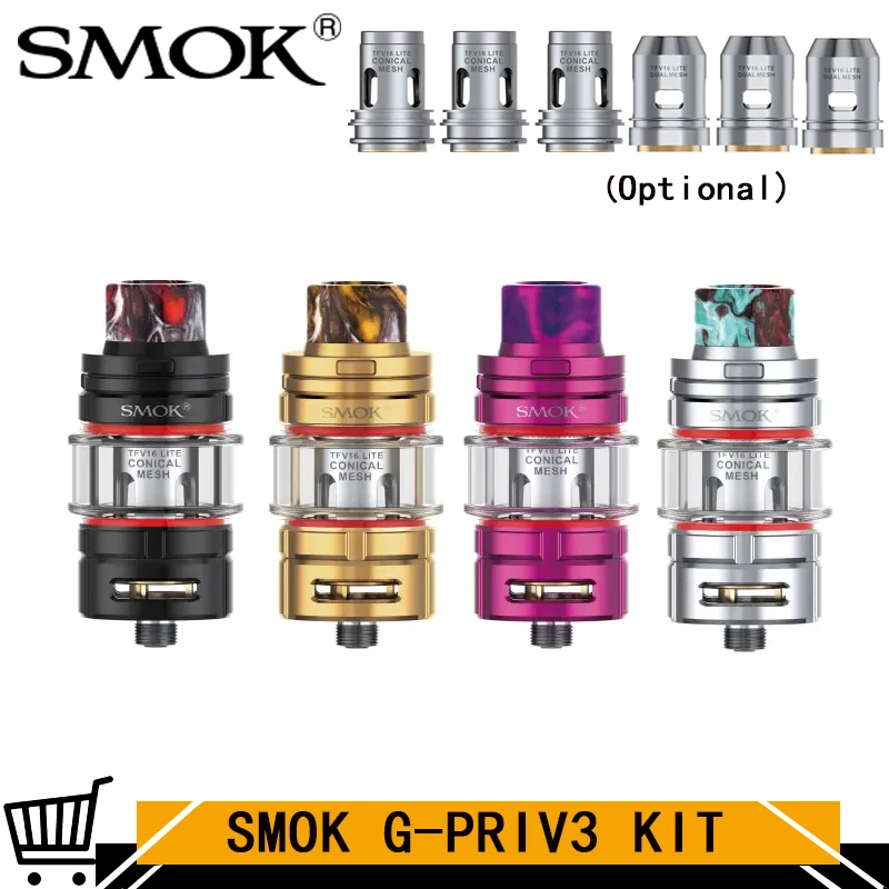 Оригинальный SMOK TFV16 Lite танк 5 мл распылитель коническая сетка 510 Ом Двойная