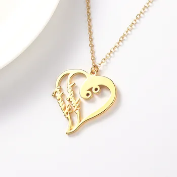 

Micro Crystal Heart Personalized Double Name Choker Necklace For Women Necklace Pendant On Neck Chocker Necklace Jewelry Gift