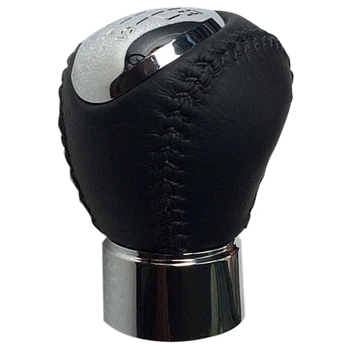 

6 Speed Leather Chrome Manual Gear Shift Knob For Mazda 6 Mazda 5 Mazda 3 Lever Handle Head Hanball Car Styling Accessories