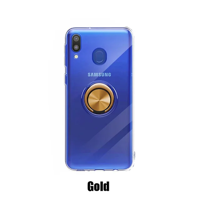 Для samsung Galaxy A20E чехол, мягкий ультра тонкий прозрачный держатель с кольцом, автомобильный Магнитный чехол для телефона s для samsung Galaxy A20E Fundas Coque - Цвет: Золотой