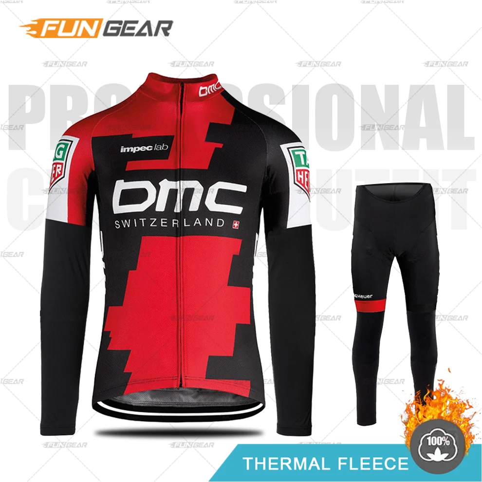 NORMAL SET Зимняя одежда для велоспорта BMC Pro Team, комплект Джерси с длинным рукавом, Теплая Флисовая Куртка MTB, Униформа, Ropa Ciclismo Hombre - Цвет: NORMAL SET