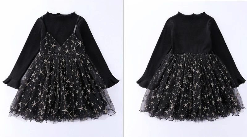 Sodawn Girl Dress Kids Clothes For Girls Super Star Design Baby Girl Dress For Children Girl Clothes Mesh Princess Birthdy Dress