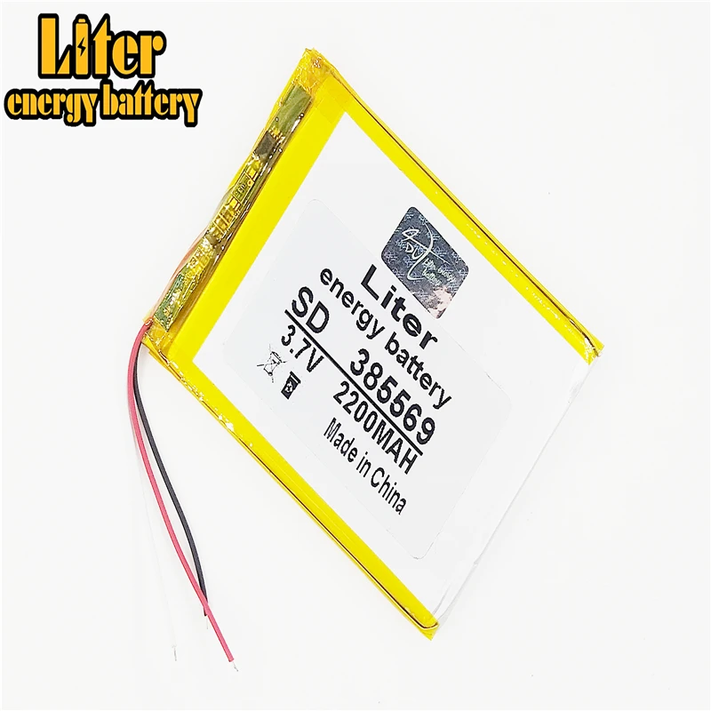 

3 линии 385569 3,7 V 2200mah литий-полимерный аккумулятор планшета с защитной платой для GPS Tablet PC цифровые продукты
