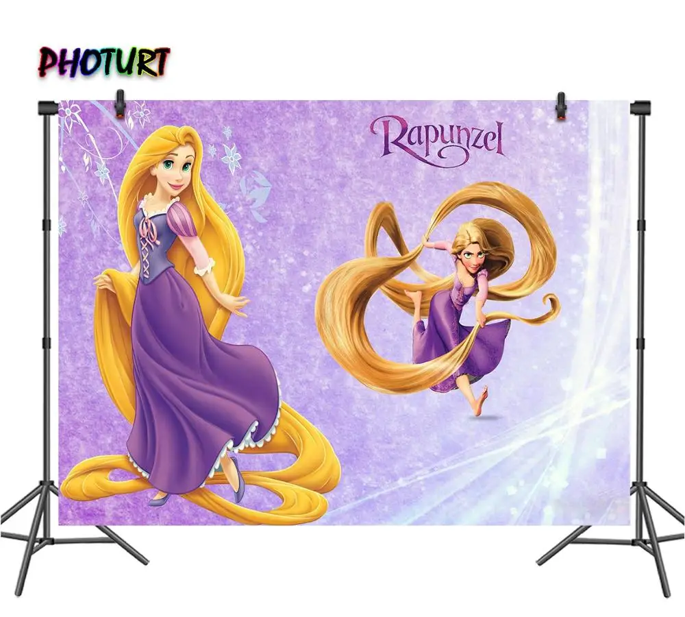 Tangled Rapunzel Photography Backdrop Girls Birthday Party Photo  Backgrounds