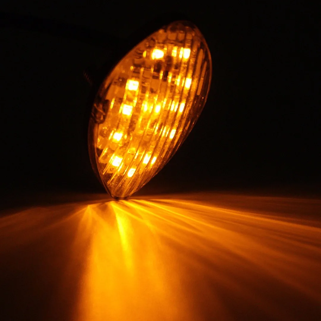 2PCS 12V Moto Front Turn Signal Indicator Light Blinker Amber 12LED 2 wires For Honda CBR 600RR 03-11 CBR 600F4I