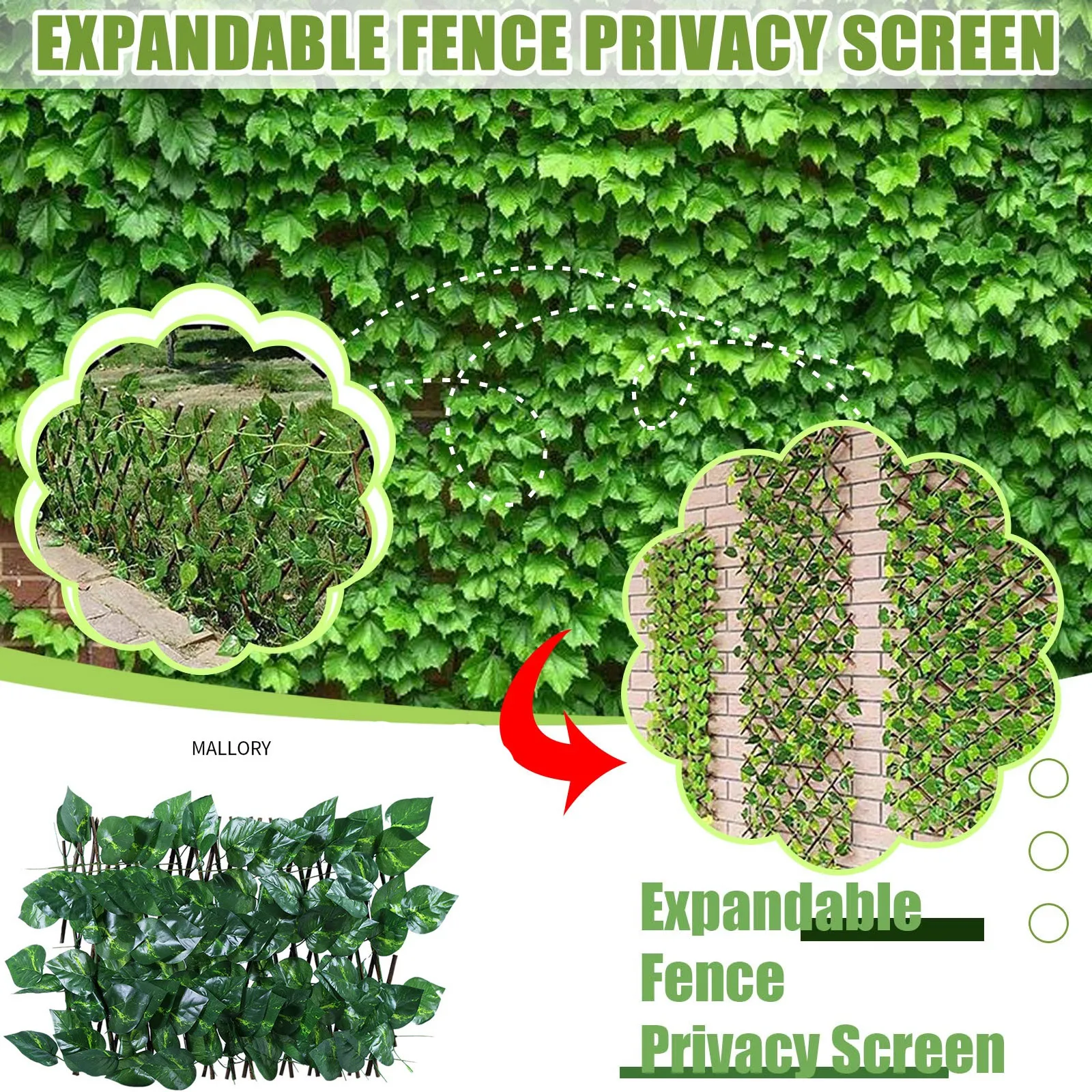 Expanding Fence Retractable Screen With Plant Expandable Privacy Suitable For Wall Decor privacy Hedges Ect. | Дом - Цена: 1 057,05 руб.