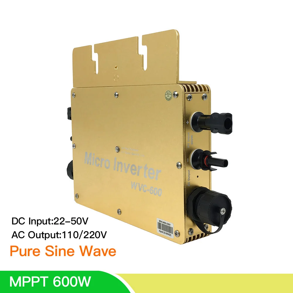 Inversor de Onda Mppt na Conexão Monofásica do Inversor do Laço da Grade para o Painel Micro Solar Senoidal Pura Trifásica 2*300w 600w
