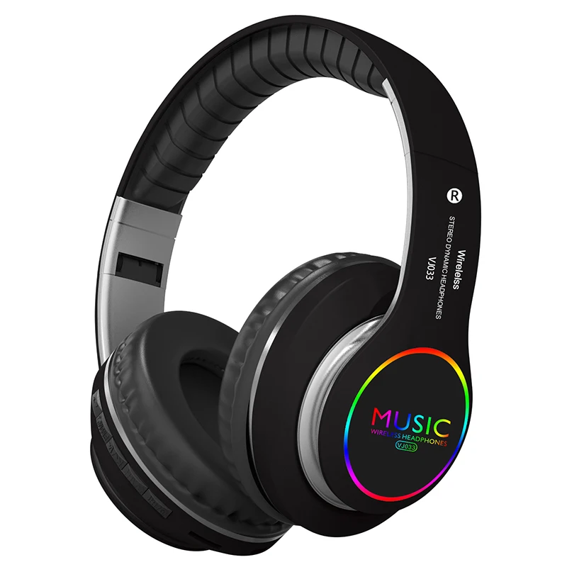 

Wireless Bluetooth-Headphones Gaming Headsets Foldable RGB LED Stereo Sport Earphones For mobile phones MP3 Support TF Card FM