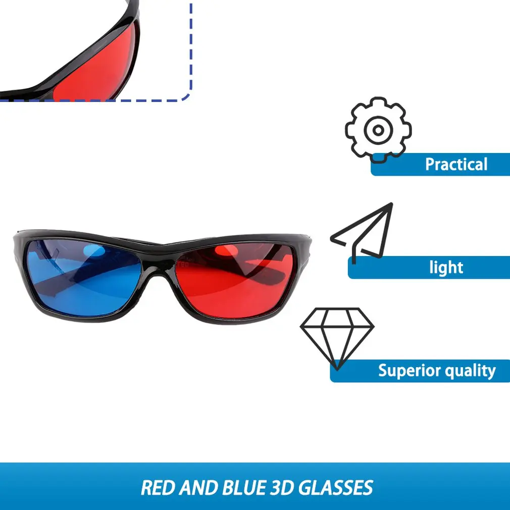 2017 New Universal 3D Plastic Glasses Black Frame Red Blue 3D Visoin Glass For Dimensional Anaglyph Movie Game DVD Video TV 2017 New Universal 3D Plastic Glasses Black Frame Red Blue 3D Visoin Glass For Dimensional Anaglyph Movie Game DVD Video TV
