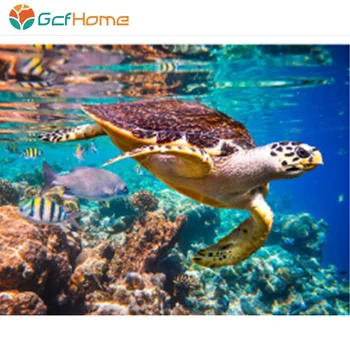 

GCFHome 60x75cm Frame Turtle Diy Painting By Numbers Kit Coloring By Numbers Modern Wall Art Picture By Numbers Home Decors Art
