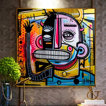 

Graffiti Street Art Joachim Abstract Colorful Oil Painting on Canvas Poster and Prints Cuadros Wall Art Picture for Living Room