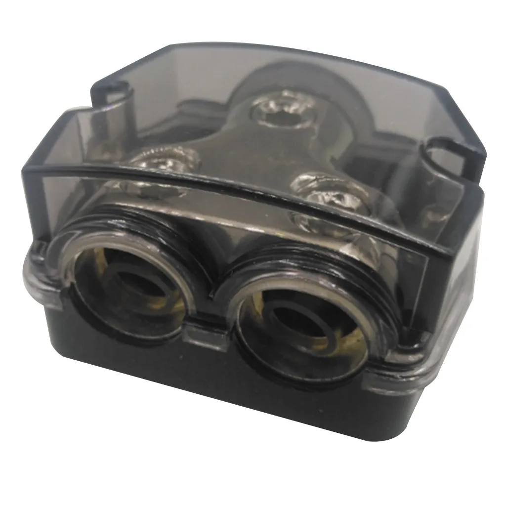 2-Way Power /Ground Wire Distribution Y-Block, 0-Gauge*1 Inputs 0-Gauge*2 Outputs