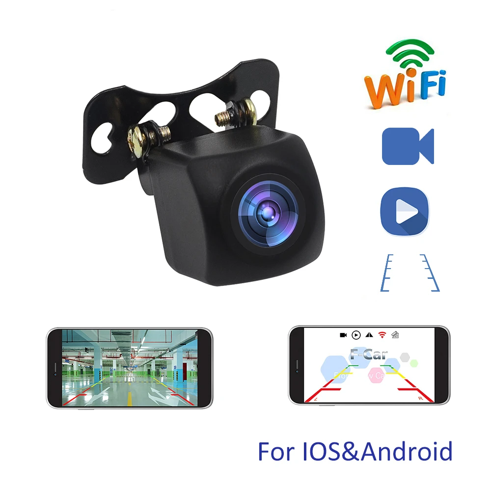 2019 nuevo de marcha atrás WIFI inalámbrica coche, cámara de aparcamiento DVR para teléfono móvil IOS y Android|Cámara para vehículos| AliExpress