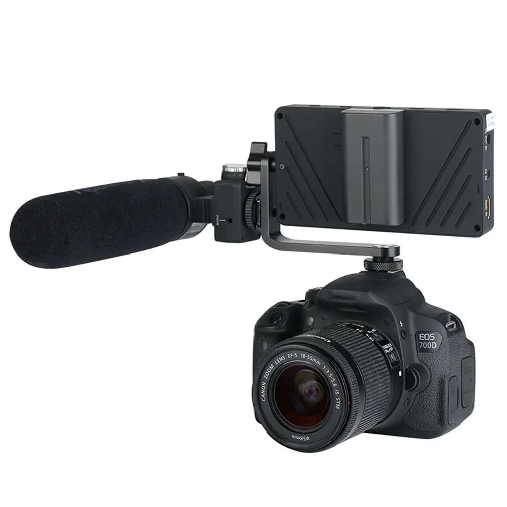 Микрофонная стойка L кронштейн ручка для камеры для монитора Gimbal светодиодный видео светильник крепление для микрофона с 2 холодными башмаками для DSLR камеры