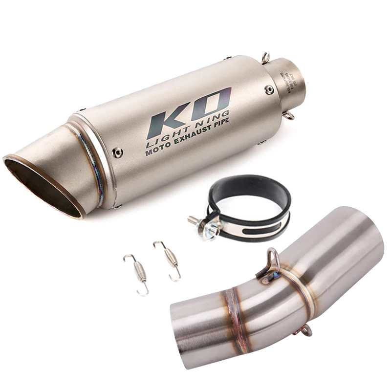 

For Benelli Leoncino 500 Mid Link Pipe Connect Tube Slip On 51MM Motorcycle Exhaust End Tips Modified Muffler