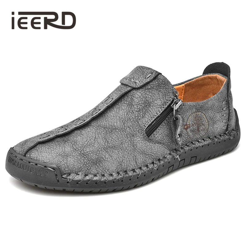 Comfortable Leather Men Shoes Casual Slip On Men Loafers Qlity Split Leather Shoes Men Flats Hot Sale Moccasins Shoes Plus Size