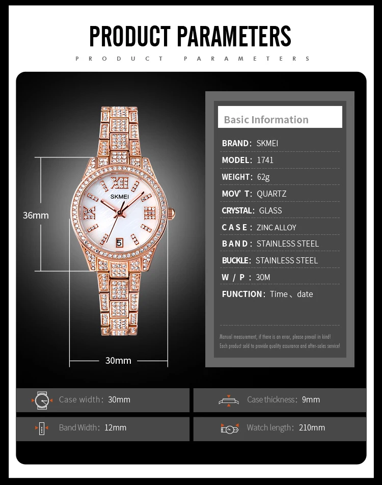 Skmei 1741 Luxury Diamond Women Watches description image 4