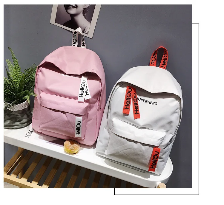 Школьная Сумка Женская корейский стиль Harajuku Ulzzang для старшеклассников сплошной цвет для младших школьников университетский рюкзак INS Sup