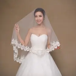 Свадебная фата невесты свадебное платье короткая вуаль Белое кружево