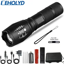 CEHOLYD Led Ultra brillante linterna antorcha V6/L2/T6 Luz de Camping 5 interruptor de cambios Zoomable bicicleta luz usar la batería 18650