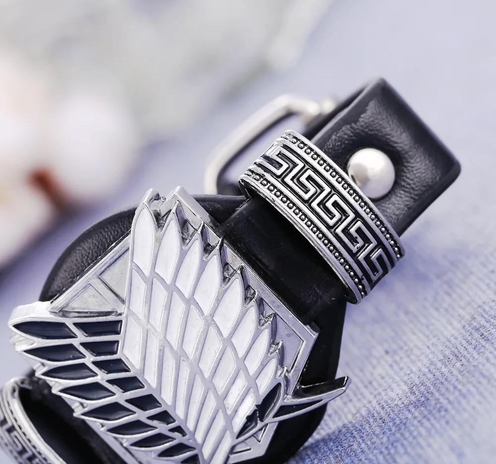 Anime Attack on Titan Japanese Leather Bracelet Cosplay Accessories Shingeki No Kyojin Cosplay Props Scouting Legion Men Women