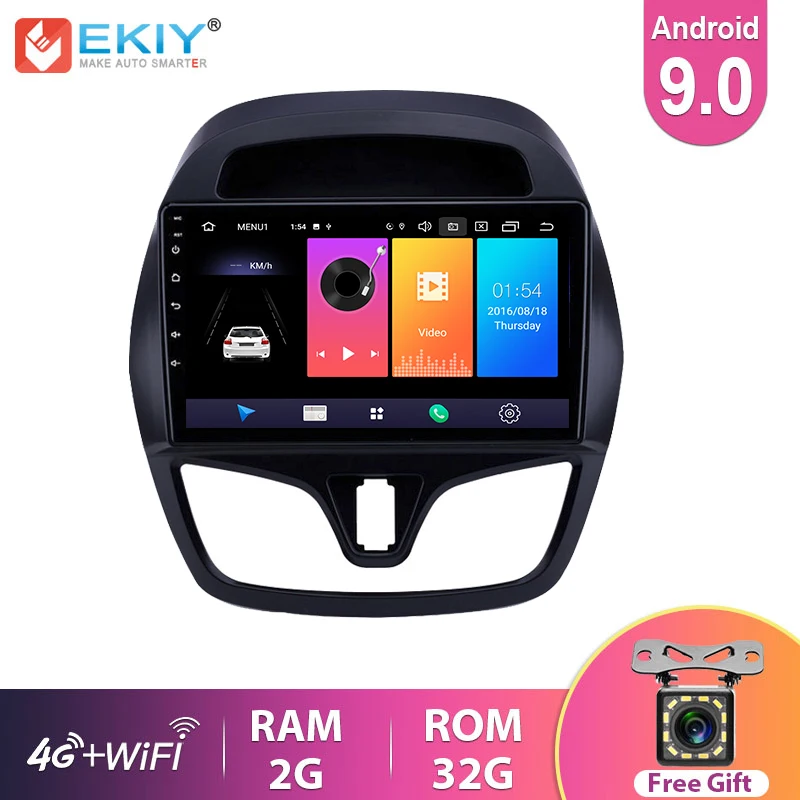 EKIY Car Radio For CHEVROLET Spark Beat 2015 2016 2017 Android 9.0 Navigation GPS Multimedia Player Auto Stereo Head Unit BT 4G