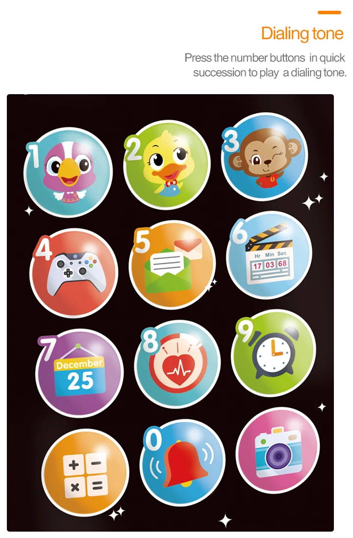 HOLA TOYS 3127 Обучающие Развивающие игрушки мобильный телефон с светильник/Музыка для детских подарков