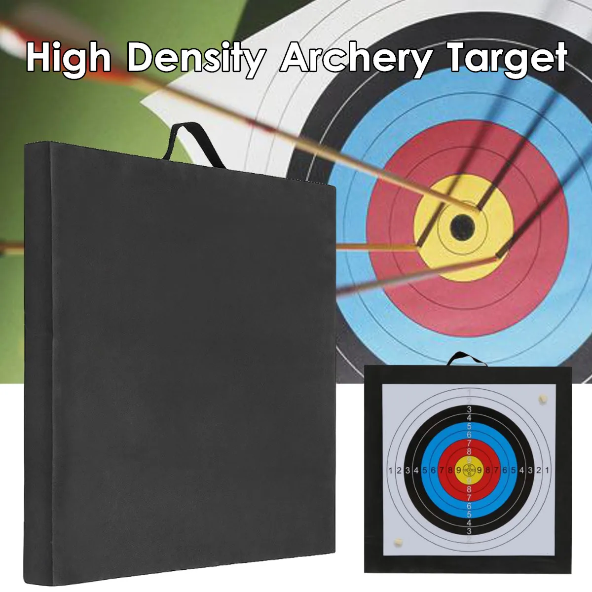 Alvo Tiro Com Arco preto de Alta Densidade Da Espuma de EVA Placa de pratica de Tiro RecurveCrossbow 50x50cm desport Ao Ar Livr