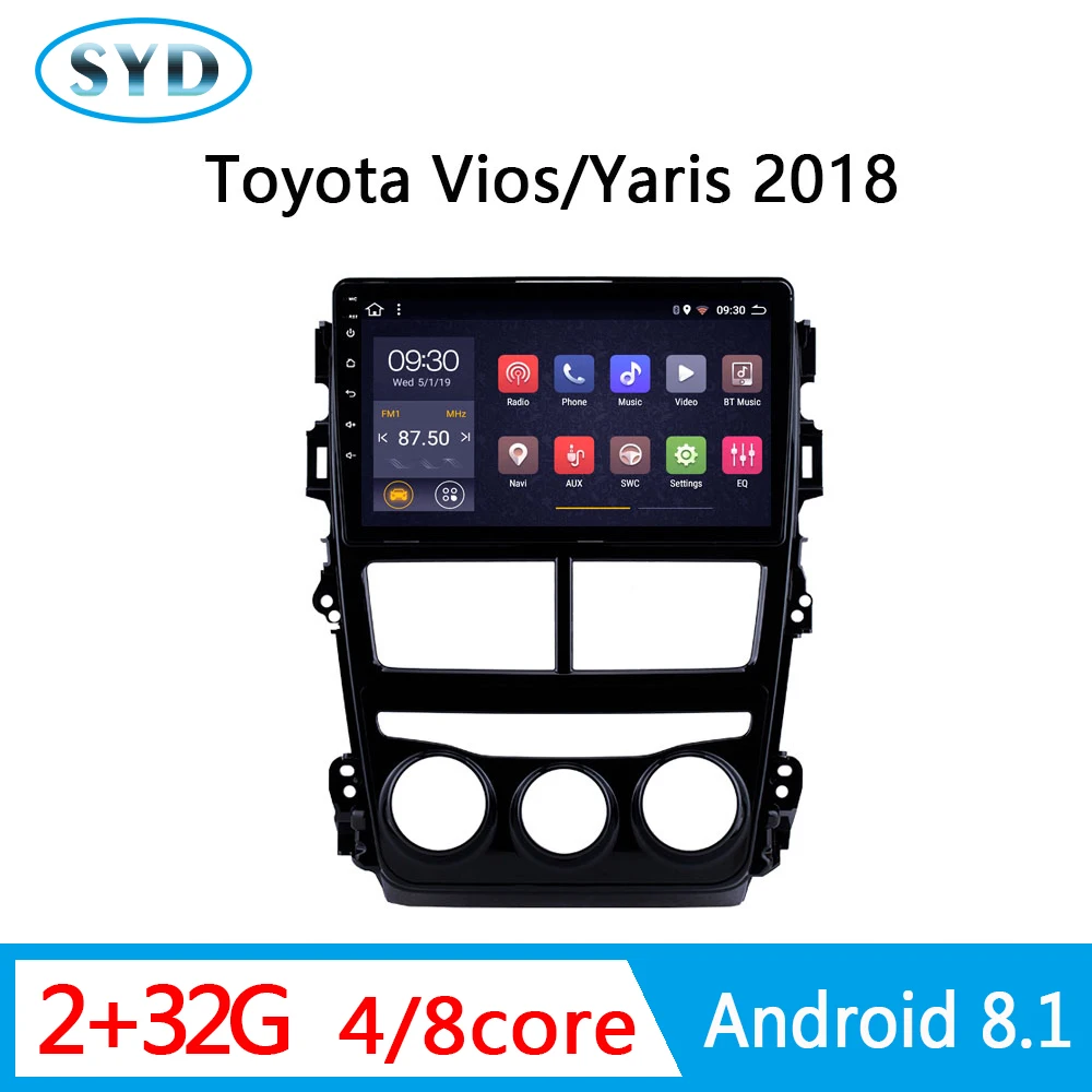 Автомобильная Центральная мультиmidia для Toyota Vios Yaris Radio 2018 стерео система Android 8 1 2.5D