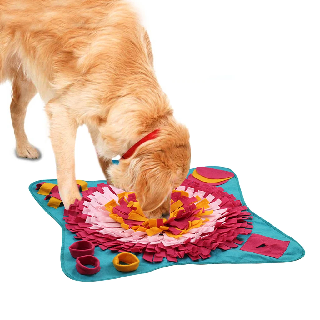 Colorful Dog Snuffle Mat Dog Sniffing Pad Soft Pet Nose Work Smell Snuffle Mat Training Feeding Blanket Dog Play Mats Puzzle Toy