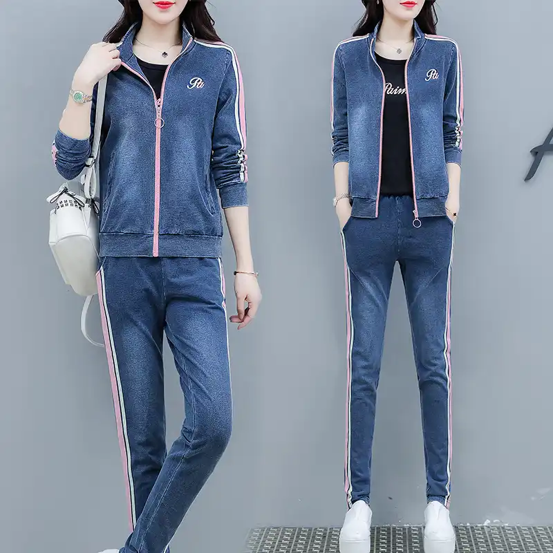 plus size denim suits