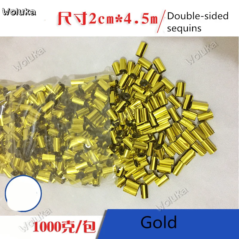 Gold color ribbon paper stage special effects salute machine gold and silver ribbon double-sided sequins CD50 W03