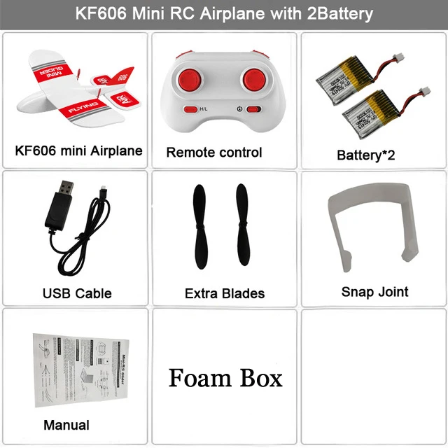 2 bat foam box Радиоуправляемый самолет KF606 2,4 ГГц EPP летающий самолет мини планер самолет пена 15 минут Fligt время RTF самолет из пеноматериала игрушки детские подарки - Color: 2 bat foam box