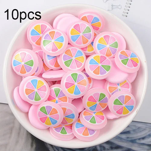 10pcs Happy monkey 10 шт. Лизуны в виде фруктов добавки Подвески поставки новые милые Ломтики DIY набор Декор наполнитель для пушистое облако прозрачная слизь глина - Цвет: 10pcs
