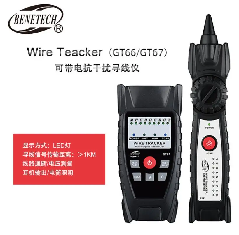 Портативный тестер кабеля Benetech RJ11 RJ45 многофункциональный прибор для обнаружения
