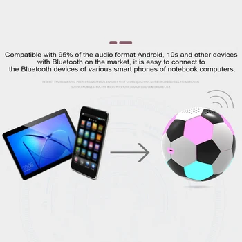 

Silicone Sound Bass Bluetooth Speaker HIFI Button Touch Lossless Battery Powered Mini Portable Colorful Football Shaped Travel