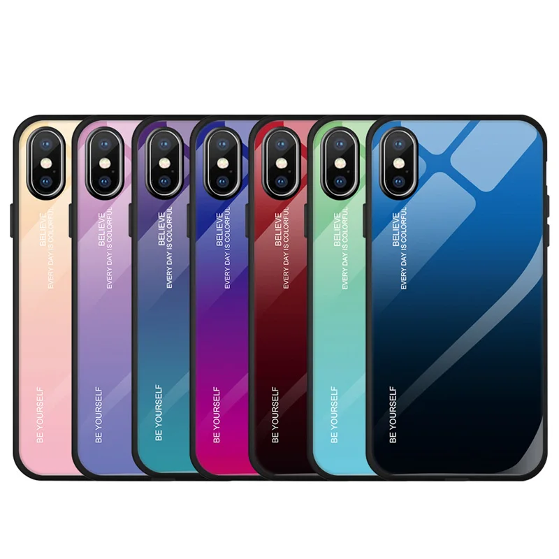 DATALAND Tempered Glass Case For iphone 7 case Liquid Silicone phone case for iphone 6 7 8 Plus X XR XS Max Shockproof  Cover