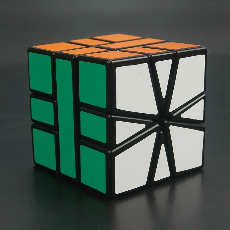 Черный Shengshou SQ-1 черный/белый Cubo Magico скоростные кубики shengshou головоломка для детей развивающие игрушки 57 мм нерегулярные кубик рубика - Цвет: Черный