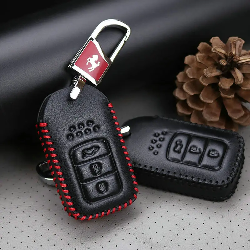 Кожаный чехол для ключей Honda Accord Crider Spirior City Odyssey Vezel Civic Jade Fit CRV XRV Crosstour|Футляр